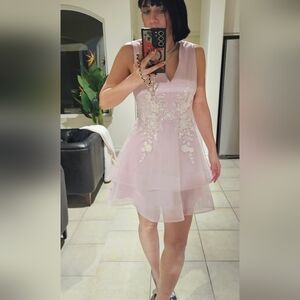 BCBGeneration Blush Floral Mini Dress